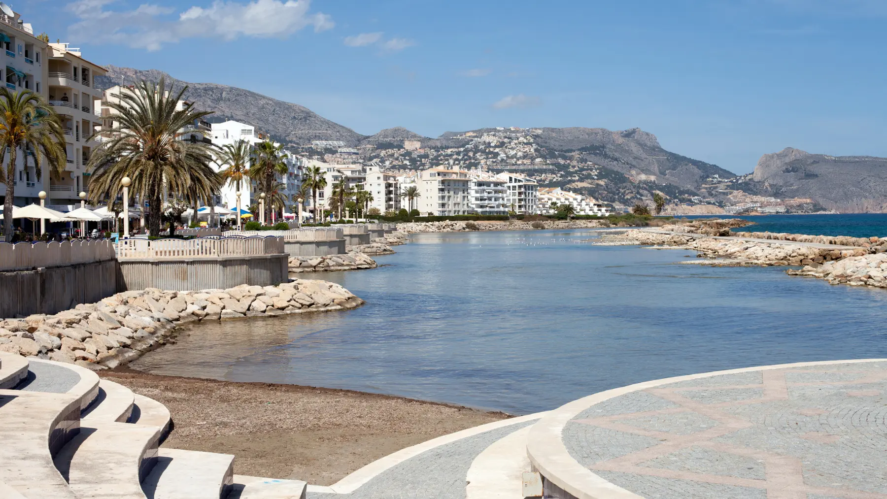 Former flooded area where the beach of L'Espigó in Altea is now located.
